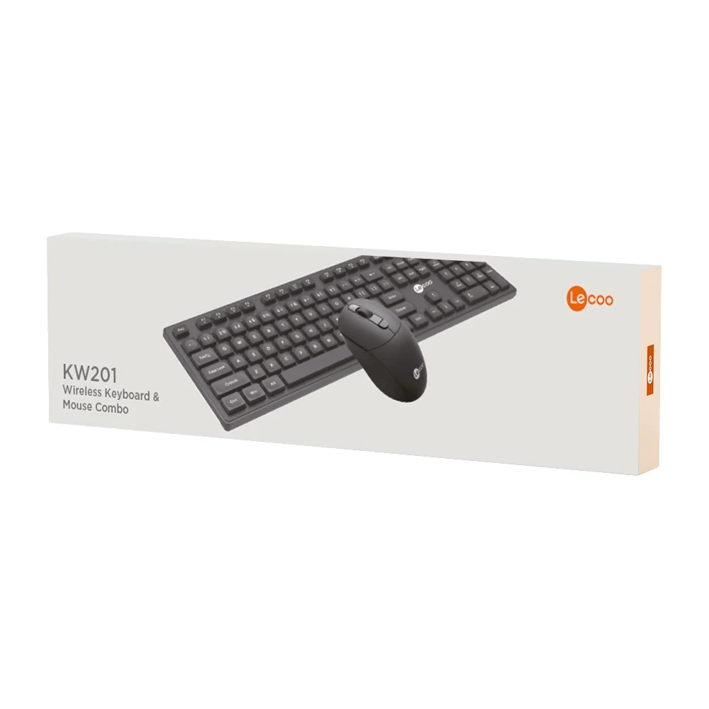 Imagem 3 de 5 do produto Kit Lecoo Kw201 - Teclado Membrana Abnt2 + Mouse Óptico DPI 2400 - Preto