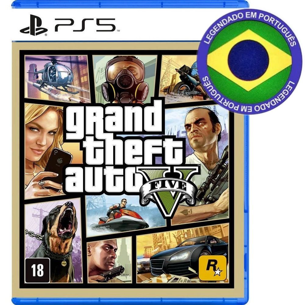 Jogo Gta 5, Sony, Ps5, Grand Theft Auto V, Mídia Física, Legendado Em Português Br