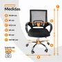 Kit 6 Cadeiras De Escritório Begonia, Tela Mesh, Ergonômica - Preto