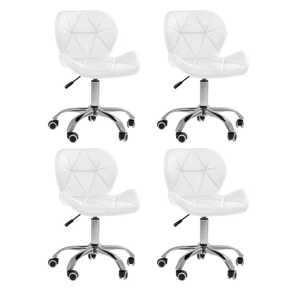 Imagem 5 de 5 do produto Kit 4 Cadeiras Office Eiffel Slim, Ajustável, Base Giratória, Branco - Oficial Webshop