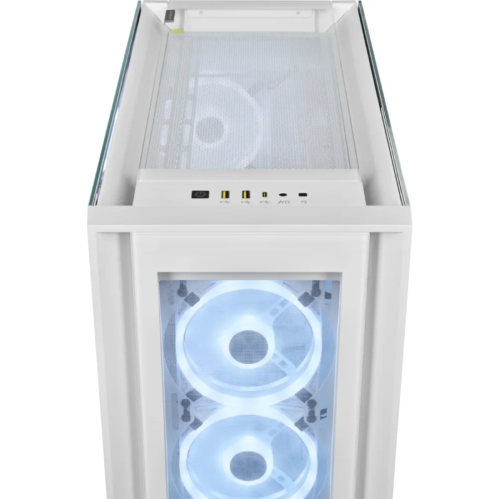 Imagem 3 de 5 do produto Gabinete Corsair Icue 5000x ARGB, Ql Edition, Branco, Mid-tower, Vidro