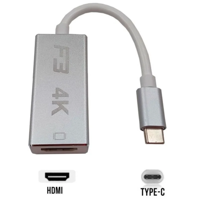 Imagem 3 de 4 do produto Adaptador Conversor USB-C Para HDMI 4K - F3 Jc-tyc-hm