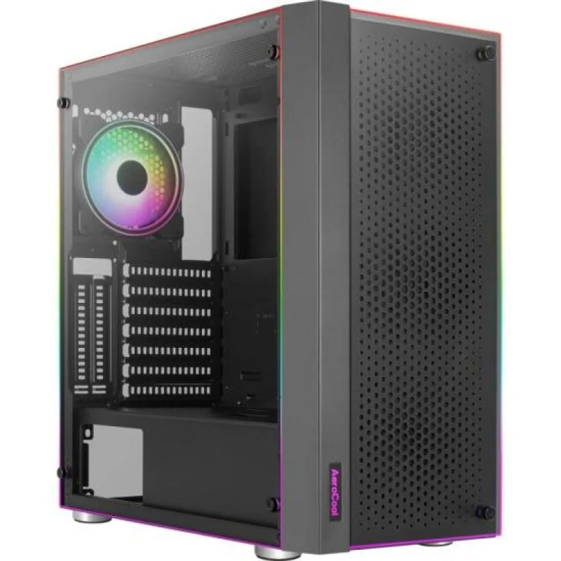 Imagem 3 de 5 do produto Gabinete Gamer Aerocool, Skribble Preto Rgb - Lateral Vidro