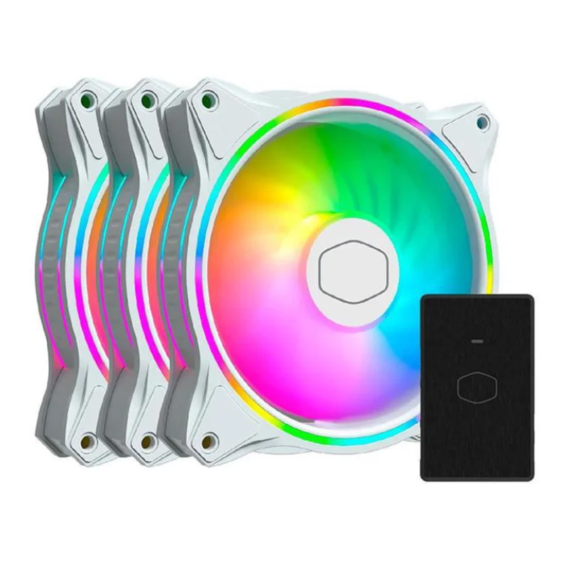 Kit Cooler P/ Gabinete Cooler Master Masterfan Mf120 Halo 3 Em 1 Argb 120mm Branco - Mfl-b2dw-183pa. 4