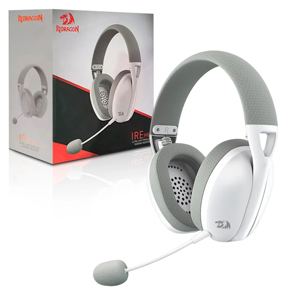 Fone de Ouvido Headset Gamer Redragon, Wireless Ire Pro USB/Type-C - H848g, Branco Fone de Ouvido Headset Gamer Redragon, Wireless Ire Pro USB/Type-C - H848g, Branco