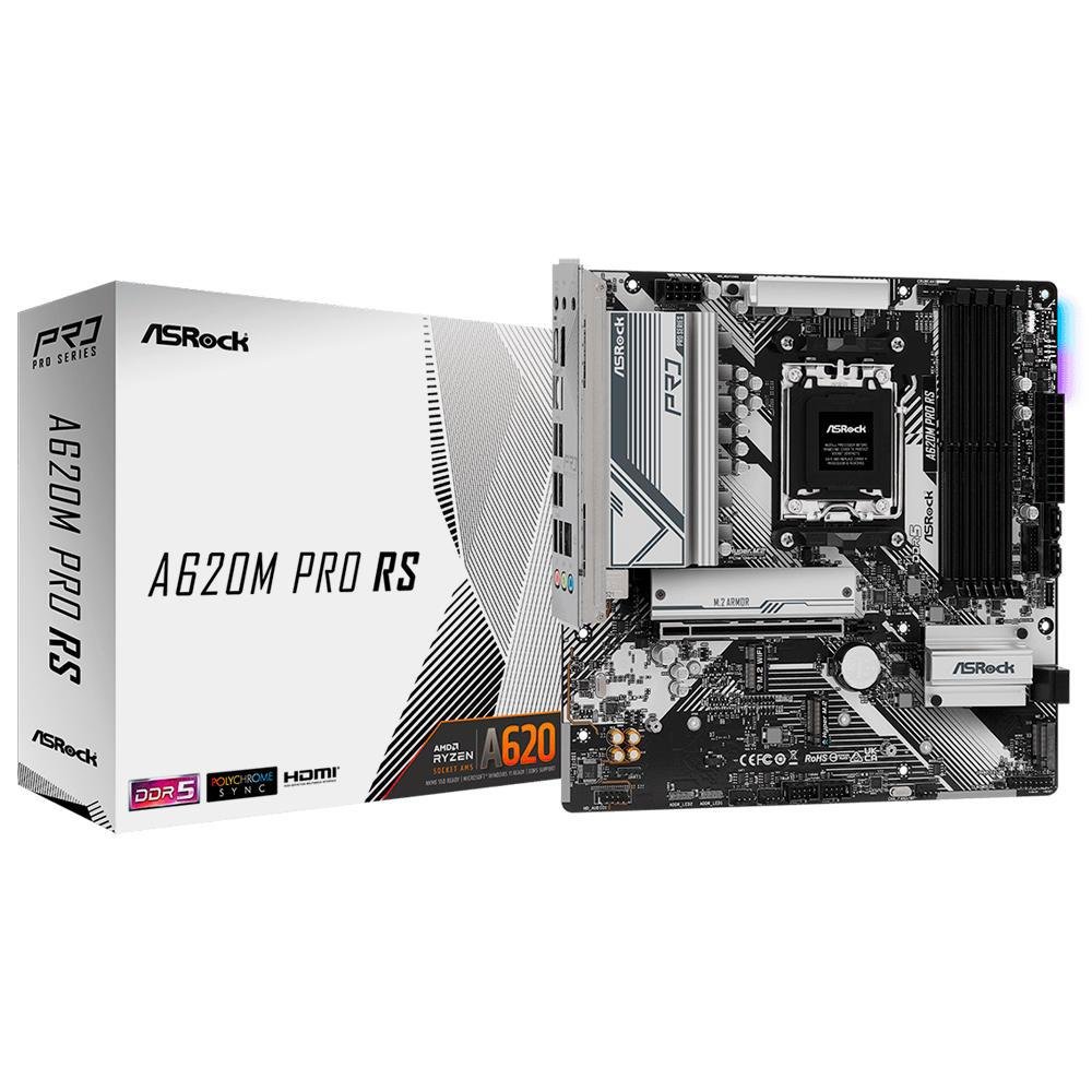 マザーボード ASRock AMD AM5 A620M PRO RS PlacaMe Asrock A620m Pro Rs AMD AM5 MATX KaBuM