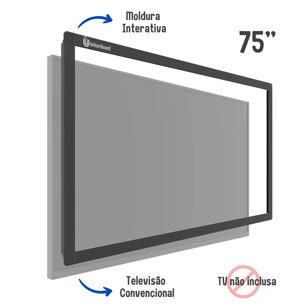 Imagem 4 de 5 do produto Moldura Interativa Antirreflexo, Unionboard, 75 Polegadas