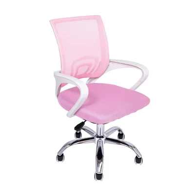 Cadeira De Escritório Oficial Webshop Begonia, Suporta 120Kg, Tela Mesh Ergonômica, Rosa