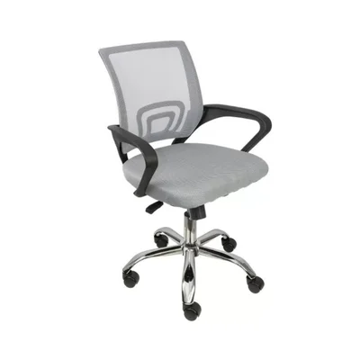Cadeira De Escritório Oficial Webshop Begonia, Suporta 120kg, Tela Mesh Ergonômica, Cinza