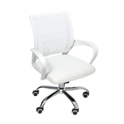 Cadeira De Escritório Oficial Webshop Begonia, Suporta 120 kg, Tela Mesh Ergonômica, Branco
