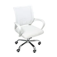 Cadeira De Escritório Oficial Webshop Begonia, Suporta 120 kg, Tela Mesh Ergonômica, Branco