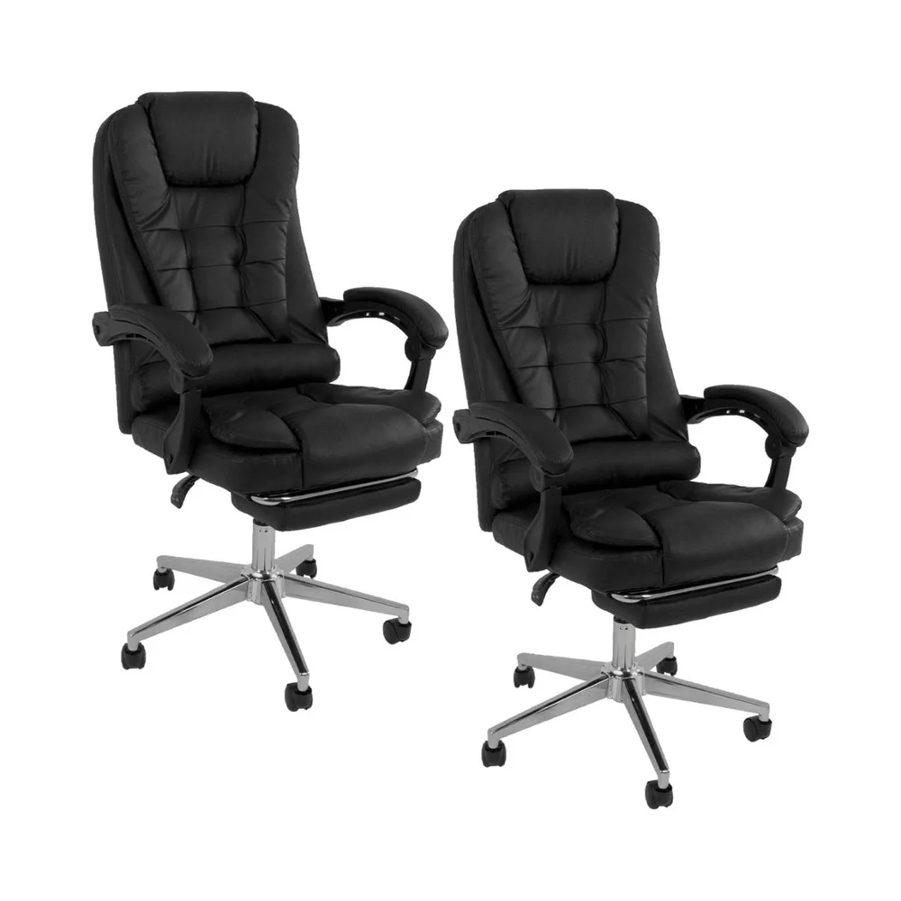 Imagem 1 de 5 do produto Kit 2 Cadeiras Presidente Oficial Webshop, Suporta 120 kg, Ergonômica, Preto