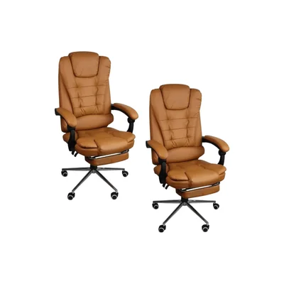 Kit 2 Cadeiras Presidente Oficial Webshop, Ergonômica, Marrom
