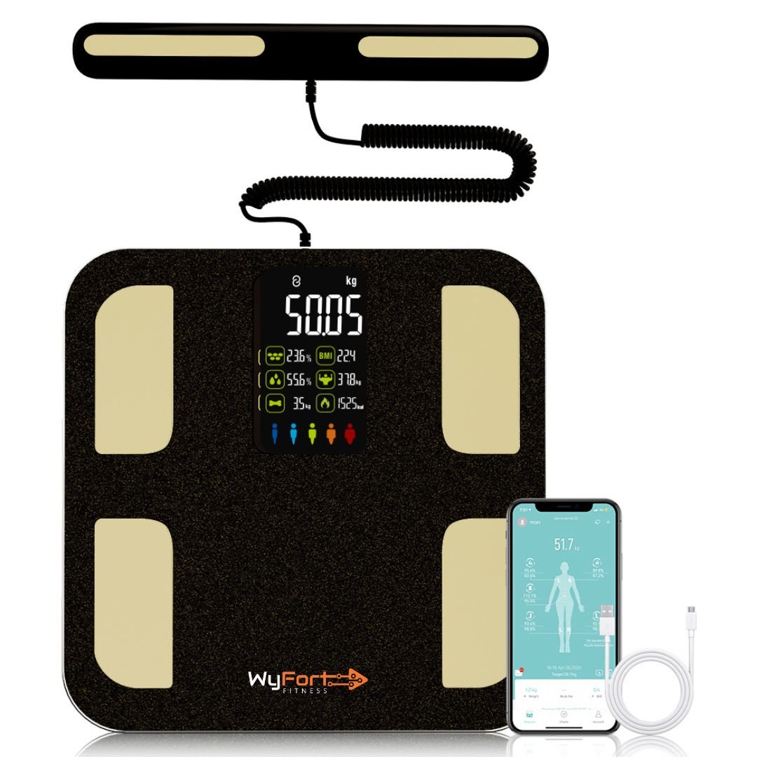 Balança Bioimpedância Wyfort Electronics, Smart, 8 Sensores, Com Display Va Wf05