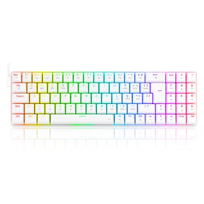 Teclado Mecanico Gamer Redragon, Ashe Pro RGB, Switch Brown, Branco - K626p-kbs-w