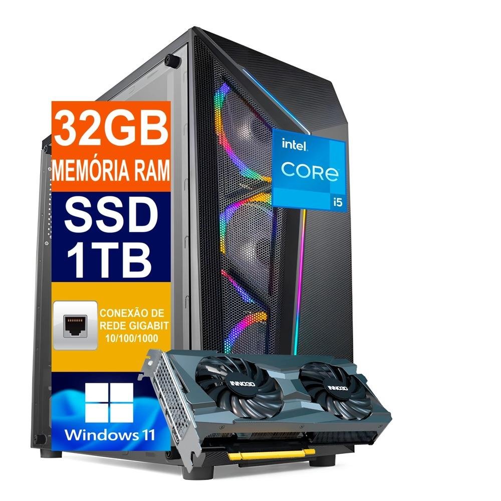 Pc Gamer I512400f 32GB RTX 3060TI 8GB SSD 1TB