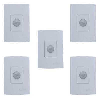 Kit 5x Sensor De Presença Qualitronix, Embutir Sem Chave, Lente 180º, 6 Funções - Qi2mb