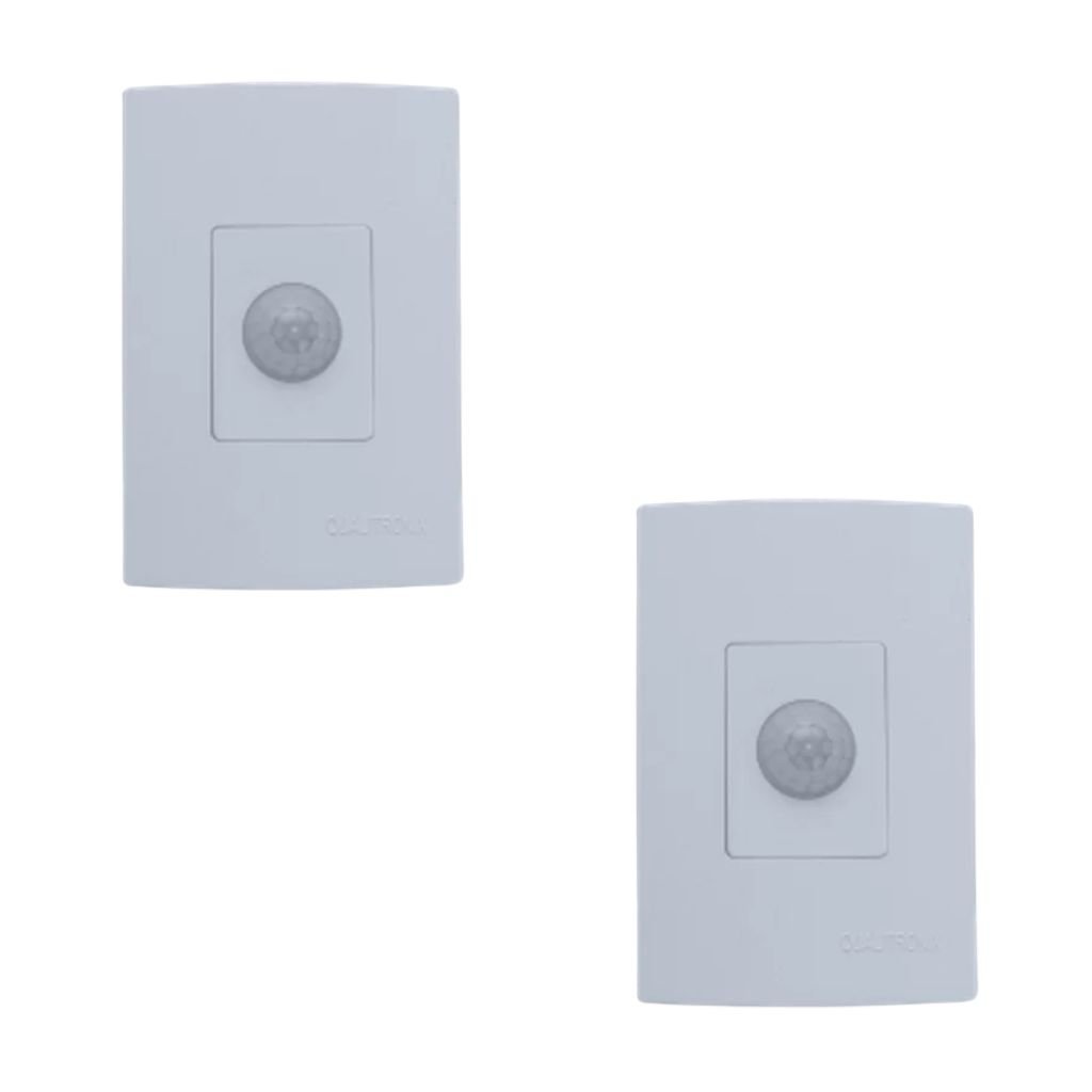 Kit 2x Sensor De Presença Qualitronix, Embutir Sem Chave, Lente 180º, 6 Funções - Qi2mb