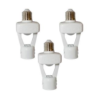 Kit 3x Sensor De Presença Qualitronix, Lâmpada E27, Lente 360º, 6 Funções - Qa17m