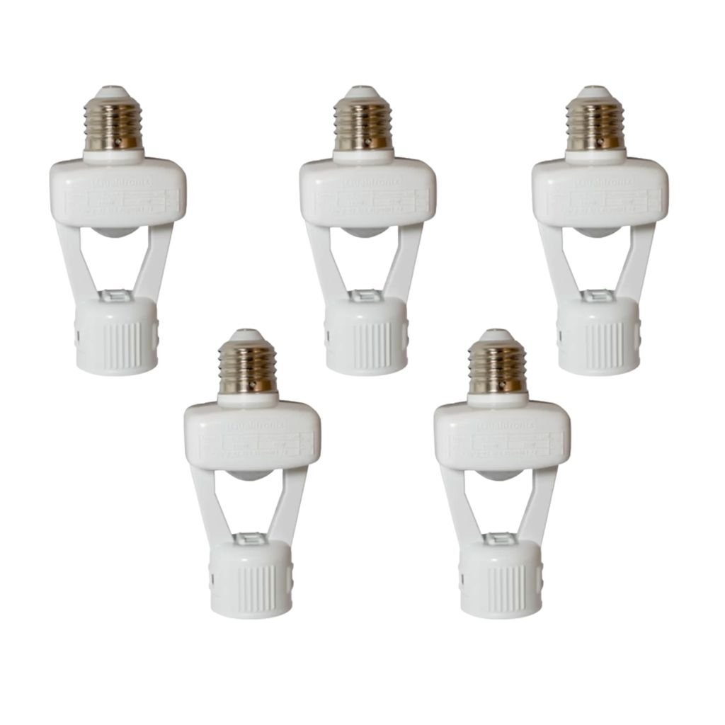 Kit 5x Sensor De Presença Qualitronix, Lâmpada E27, Lente 360º, 6 Funções - Qa17m
