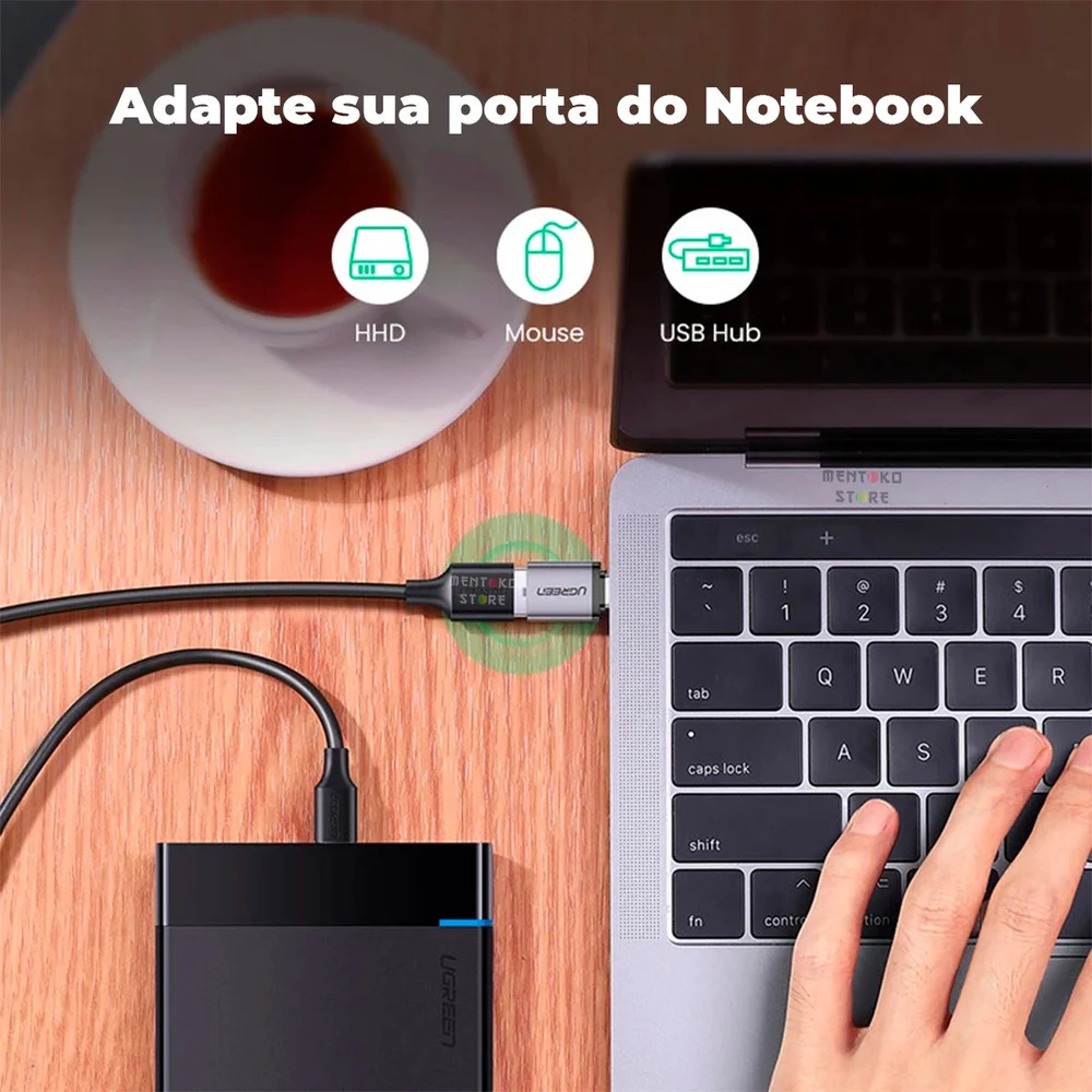 Imagem 2 de 5 do produto Adaptador Conversor USB A Para USB C 3.0, Note Cell - Ugreen