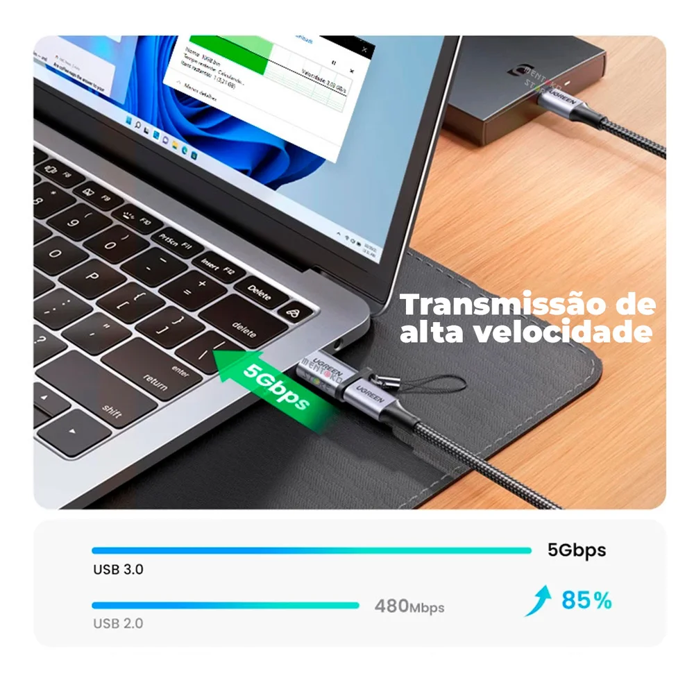 Imagem 5 de 5 do produto Adaptador Conversor USB C Para USB A 3.0, Note Cell - Ugreen