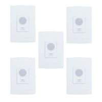 Kit 5x Sensor De Presença Qualitronix, Embutir Com Chave, Lente 180º, 6 Funções - Qi6mb