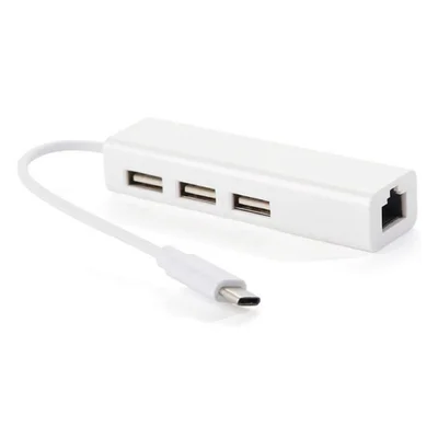 Adaptador Hub USB-c Com Ethernet 100 Mbps E 3 Portas USB 2.0