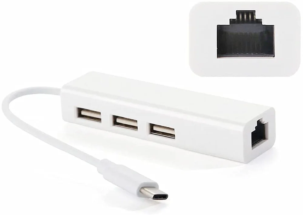 Imagem 4 de 5 do produto Adaptador Hub USB-c Com Ethernet 100 Mbps E 3 Portas USB 2.0