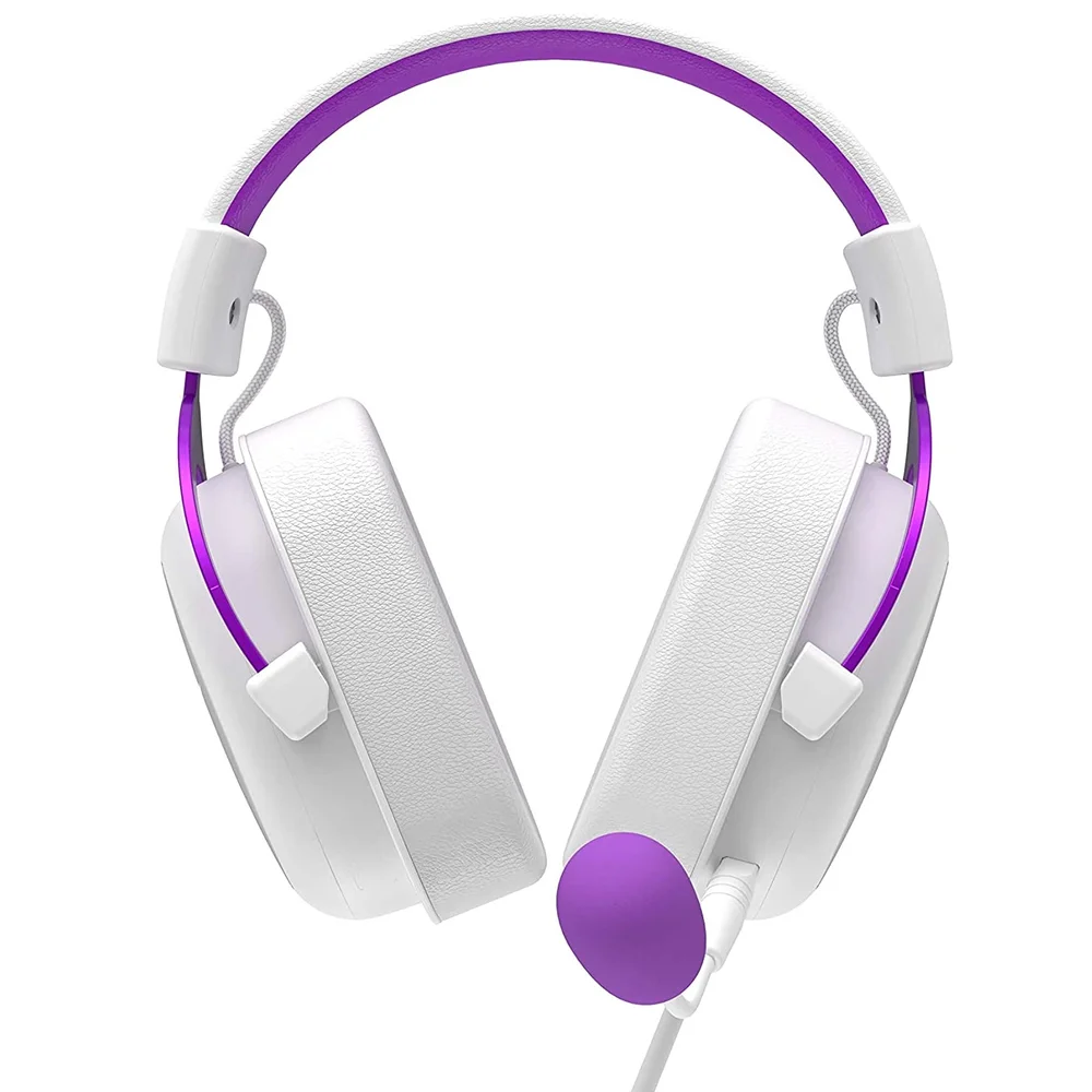 Imagem 3 de 5 do produto Headset Gamer Havit Hv-H2002d, Drivers 53mm, Conector P2, Roxo E Branco.