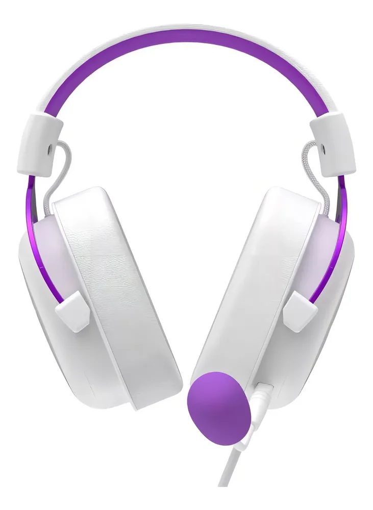 Imagem 4 de 5 do produto Headset Gamer Havit Hv-H2002d, Drivers 53mm, Conector P2, Roxo E Branco.