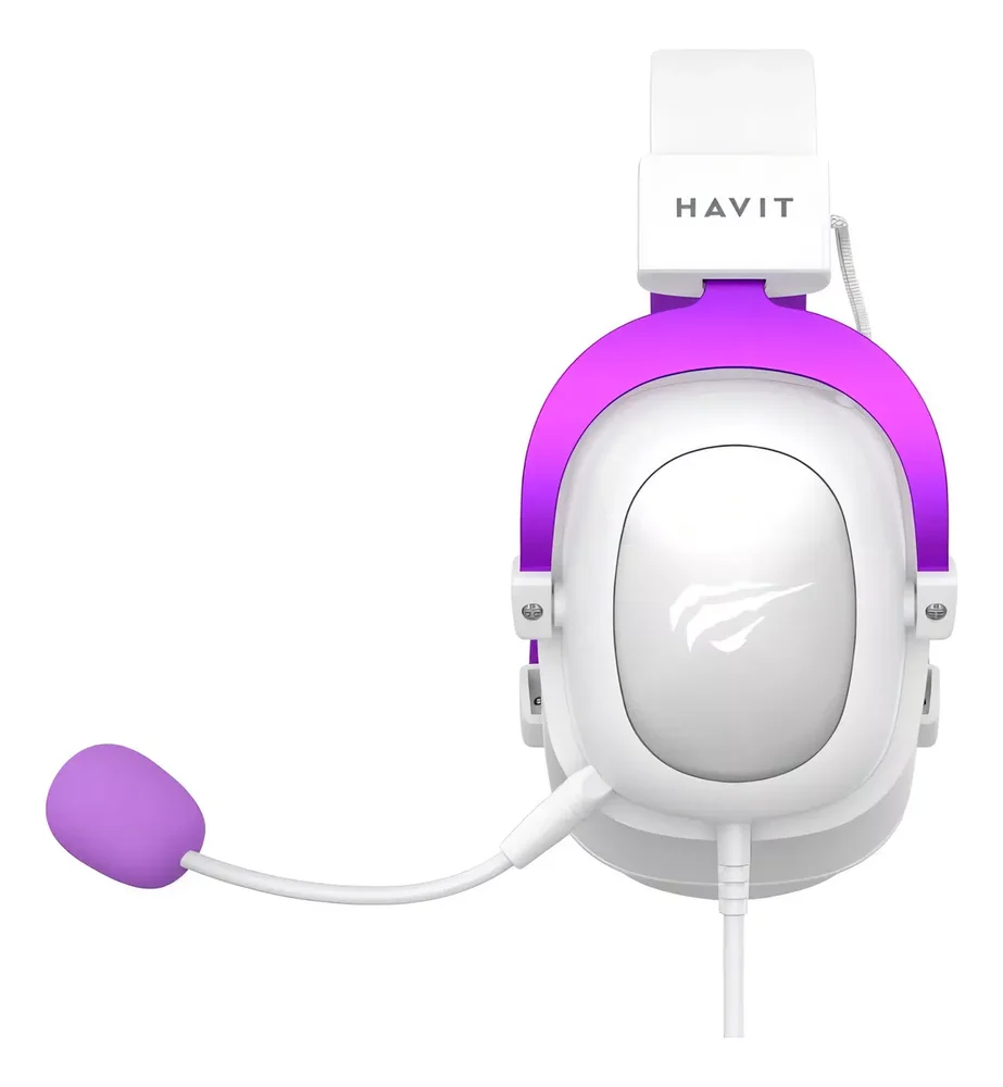 Imagem 5 de 5 do produto Headset Gamer Havit Hv-H2002d, Drivers 53mm, Conector P2, Roxo E Branco.