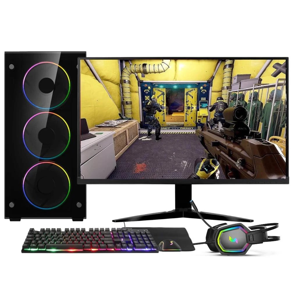PC Gamer Completo Amd Ryzen 7 5700g, Gráficos Radeon Vega 8, 16gb Ddr4, SSD Nvme 512gb, Fonte 600w 80 Plus, Monitor 24" 75hz, Balão.info RGB - Sr-024