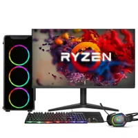"PC Gamer 3green Force AMD Ryzen 5-5600g, 16GB RAM DDR4, Gráficos Radeon Vega 7, SSD 512GB, Fonte 500W + Monitor 24"", Linux- 3f-018"
