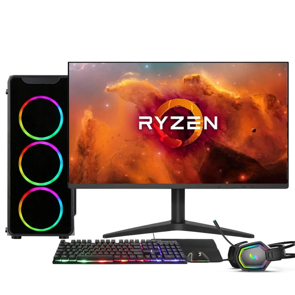 PC Gamer Completo Amd Ryzen 7 5700g, Gráficos Radeon Vega 8, 16gb Ddr4, SSD 512gb, Fonte 500w, Monitor 21.5" 75hz, Balão.info Force - 3f-012