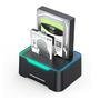 Sata Docking Station, Cópia Offline Hot Swap Double Slot 2x 18tb Hard Drive USB 3.0 Led RGB