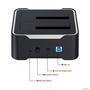 Sata Docking Station, Cópia Offline Hot Swap Double Slot 2x 18tb Hard Drive USB 3.0 Led RGB