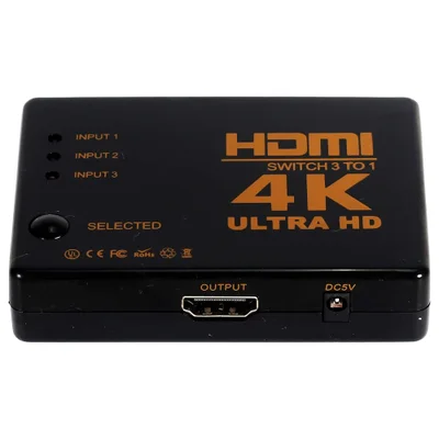 Hub Switch HDMI Com 3 Entradas E 1 Saída, Chaveador Divisor FULL HD 1080p 4k 3d, Com Controle