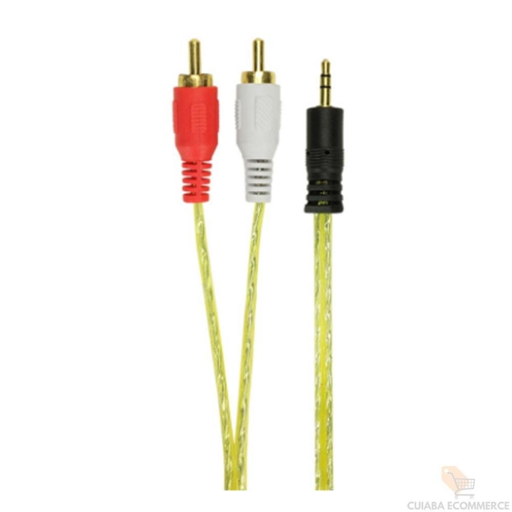 Imagem 2 de 2 do produto Cabo P2 Macho, 2 Rca Macho, 1,8 Metros, Gold Cristal