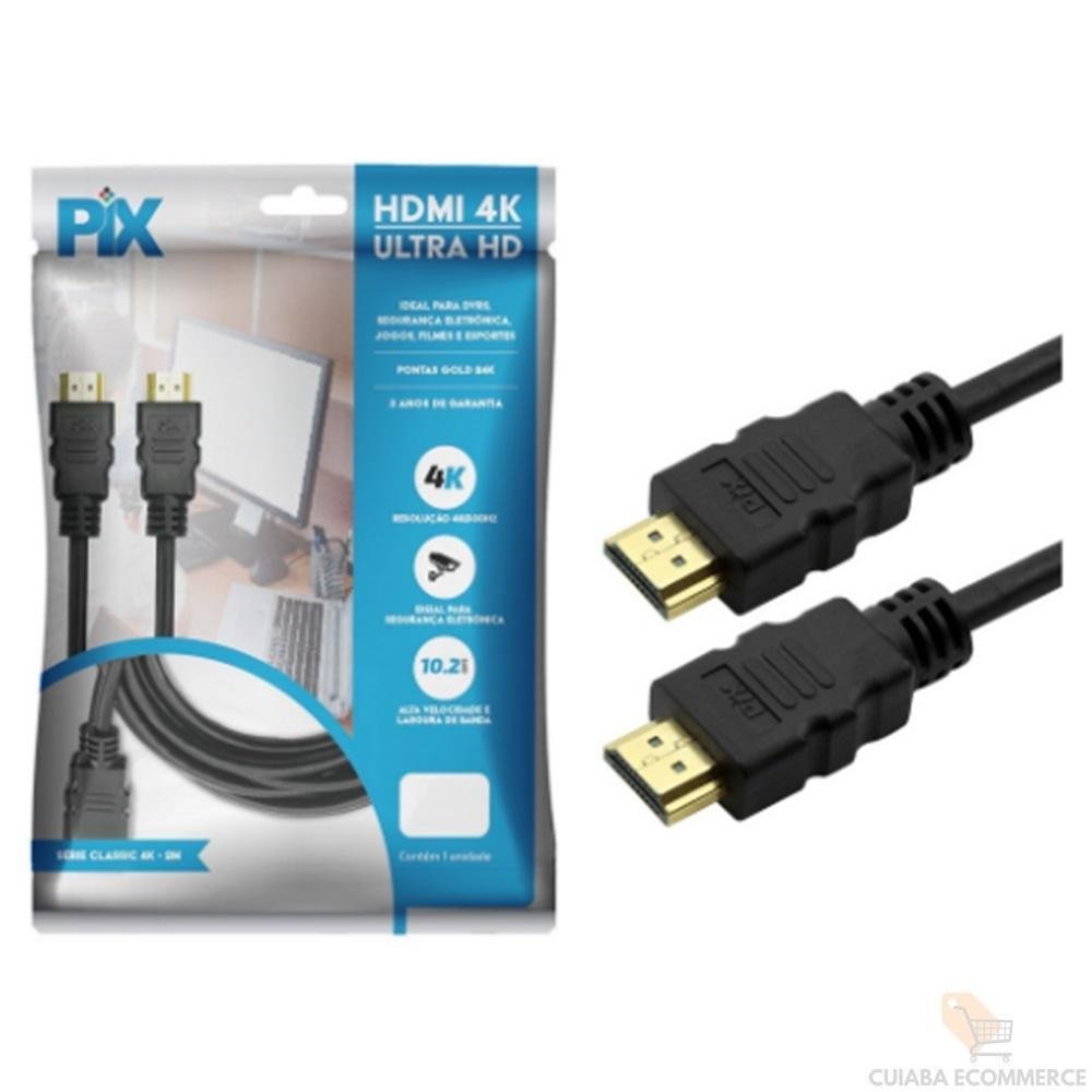 Imagem 2 de 2 do produto Cabo HDMI Macho X Macho 1.4 3d, 15 Pinos Hd, 3,0 Metros