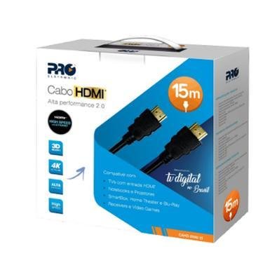 Cabo HDMI Macho X Macho 2.0, 3d 4k, 19 Pinos, 15 Metros