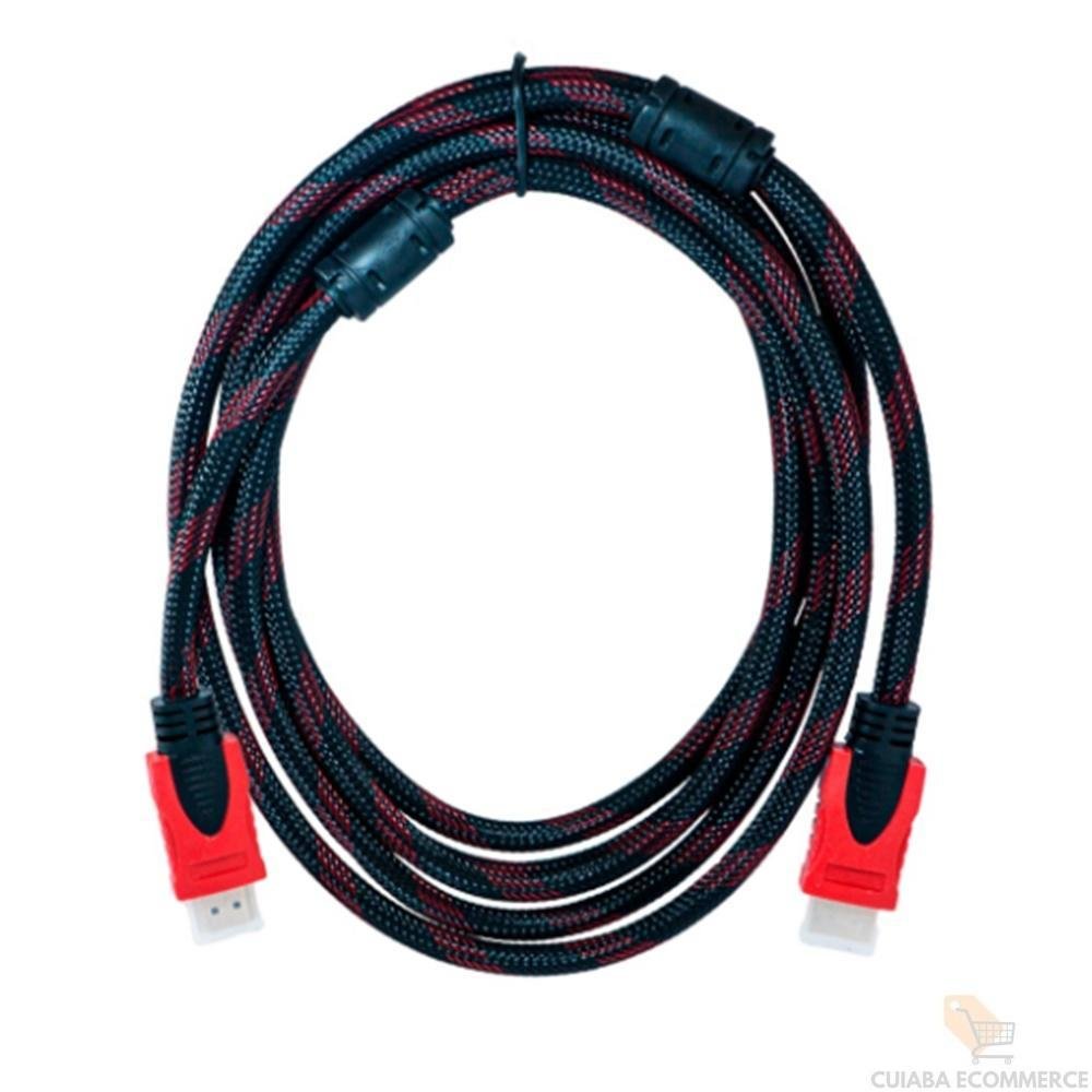 Imagem 2 de 2 do produto Cabo HDMI Macho X Macho, 3 Metros, Com Malha De Nylon