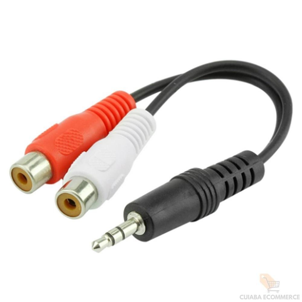 Imagem 2 de 2 do produto Cabo P2 Macho, 2 RCA Fêmea, Estéreo, 15cm