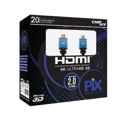 Cabo HDMI Macho X Macho 2.0, 4k, 19 Pinos, Ultra HD, 20 Metros