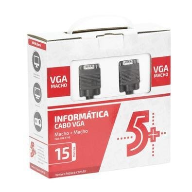 Cabo VGA Macho X Macho, Com Filtro, 15 Metros