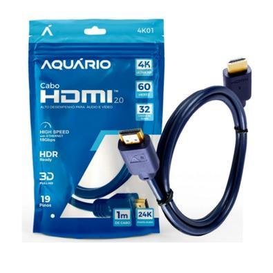 Cabo HDMI Macho X Macho 2.0, 4k, 19 Pinos, Ultra Hd, 1 Metro