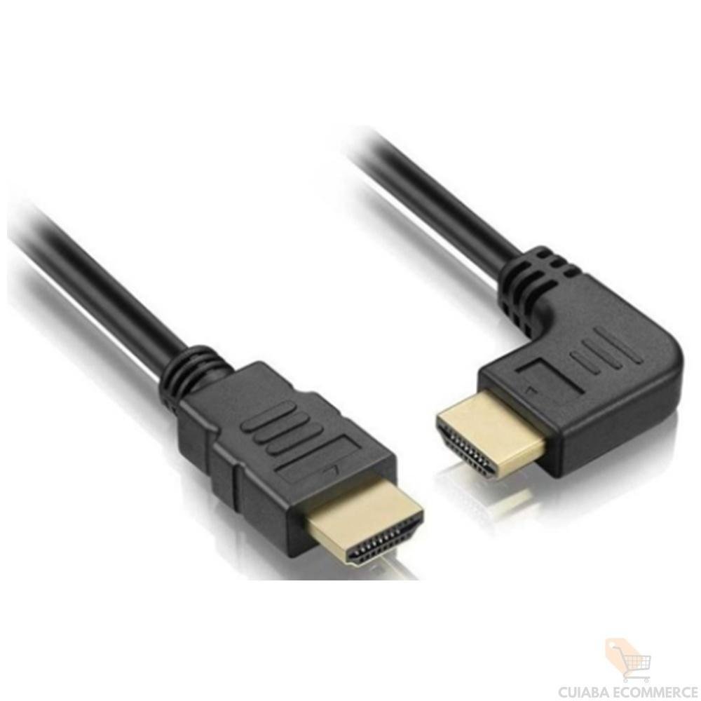 Imagem 2 de 2 do produto Cabo HDMI Macho X Macho 1.4, 4k, 90 Graus, 1,8 Metros - Elgin