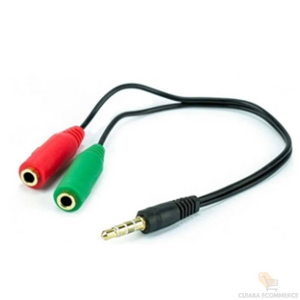 Imagem 2 de 2 do produto Cabo P3 Macho + 2 P2 Fêmea, 20cm