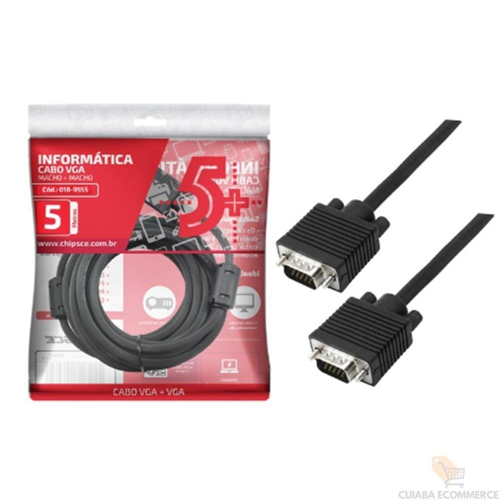 Imagem 2 de 2 do produto Cabo VGA Macho X Macho, Com Filtro, 5 Metros