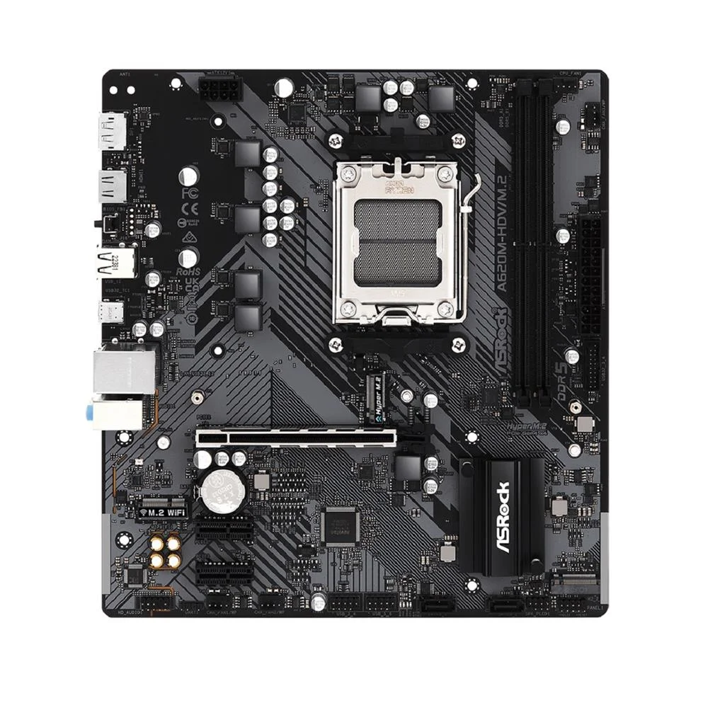 Placa-Mãe Asrock A620m-HDV/M.2, AMD AM5, M-ATX, DDR5, Chipset A620 7
